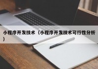 小程序开发技术（小程序开发技术可行性分析）