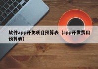 软件app开发项目预算表（app开发费用预算表）